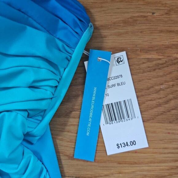 Bleu By Rod Beattie Shirred Underwire One-piece Swimsuit - Surf Bleu Size 10 - Picture 9 of 13